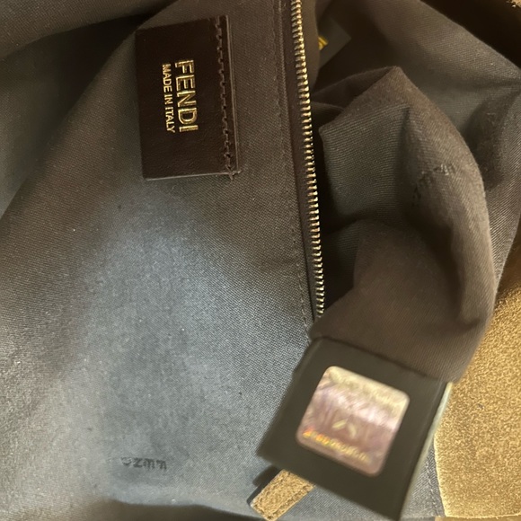 Fendi small pepuin stripe canvas and red leather - Picture 9 of 10